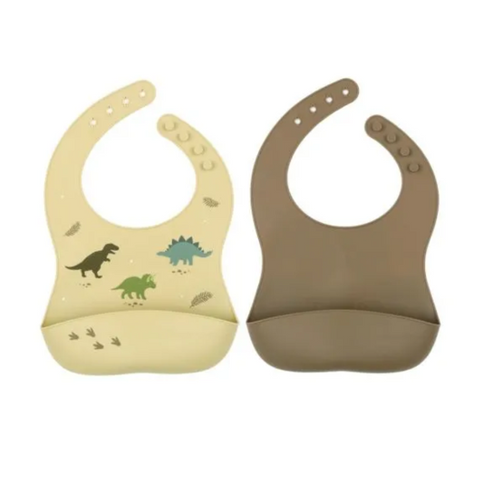 Babete silicone conj. 2 - dinossauros