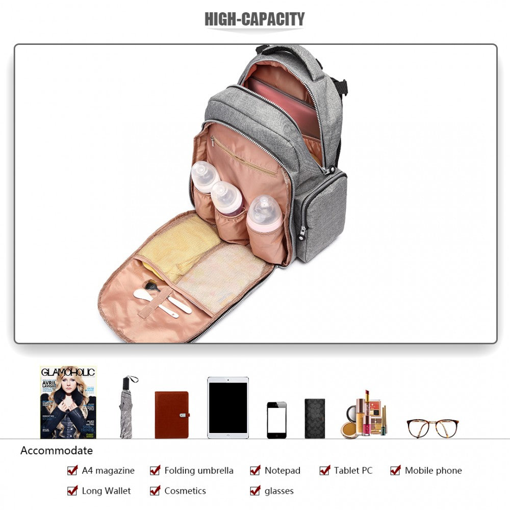 Mochila maternidade cinzenta