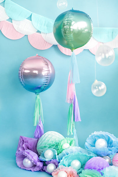 Balão esfera violeta e azul