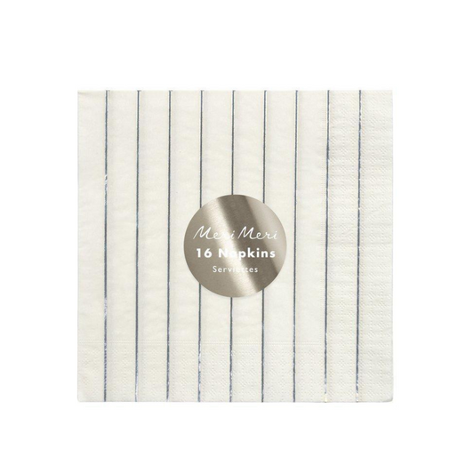 Guardanapos riscas prata metálico grandes