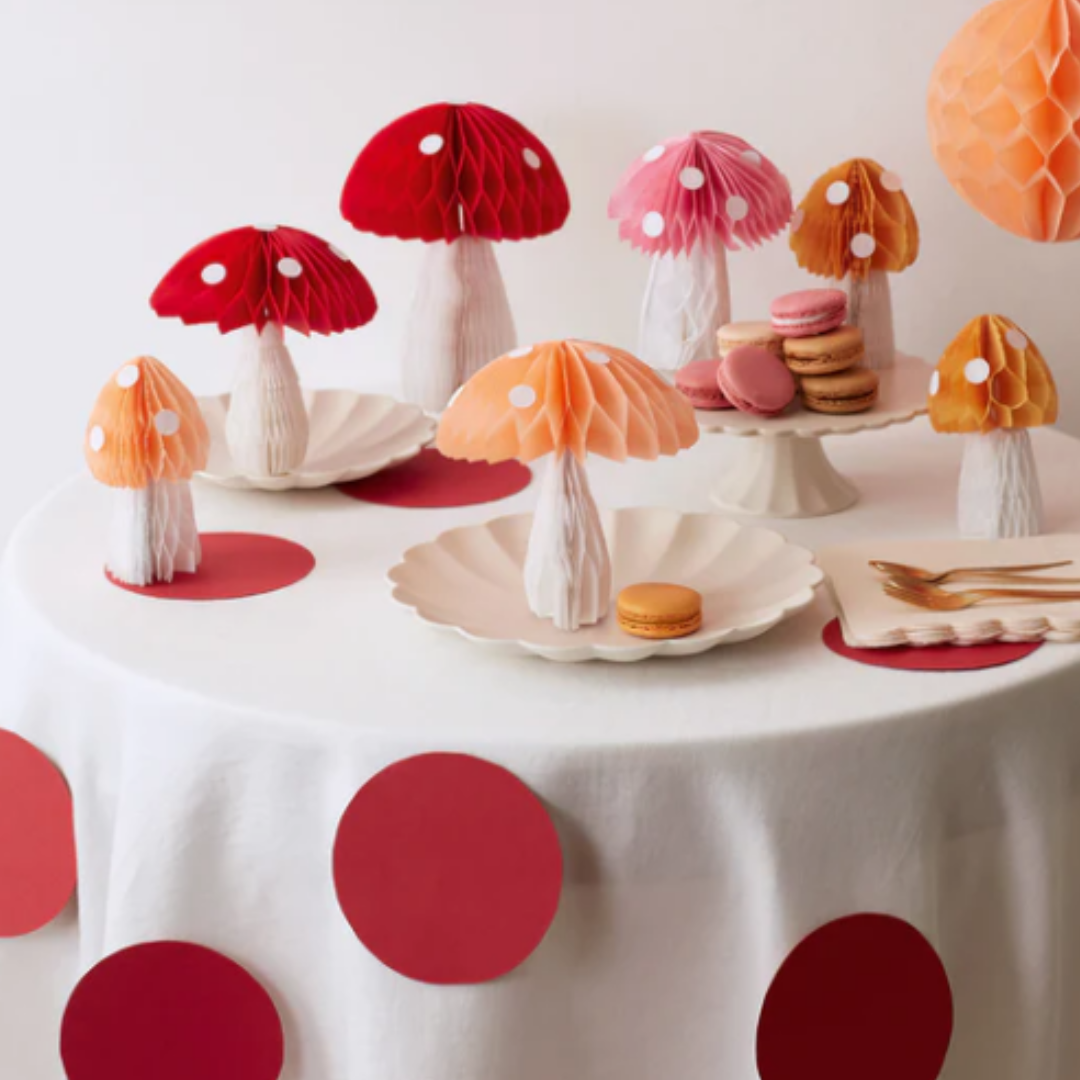 Decoração de mesa cogumelos