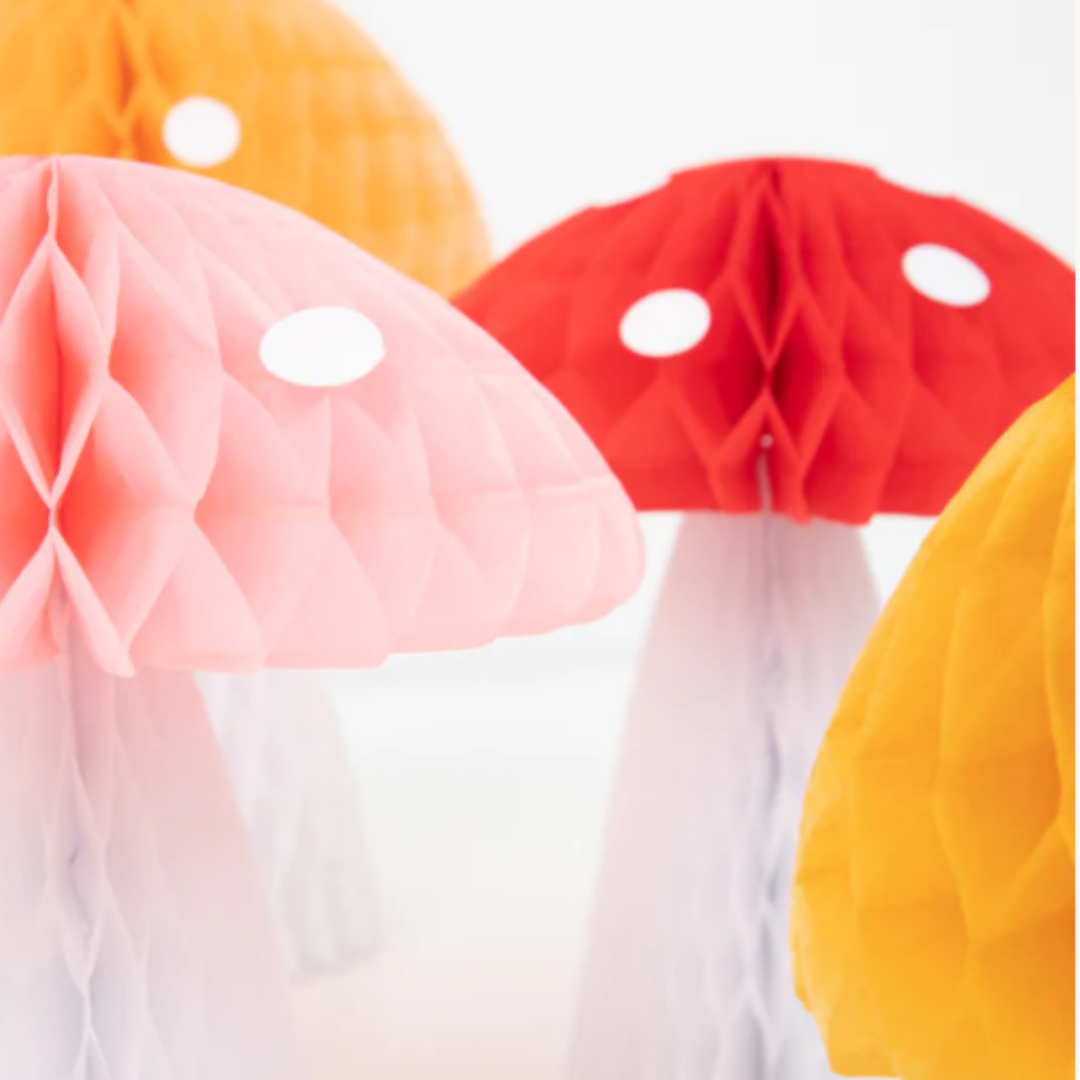 Decoração de mesa cogumelos
