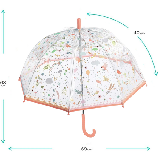 Guarda-chuva pássaros rosa