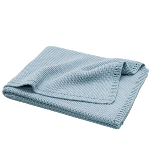 Manta algodão azul pastel