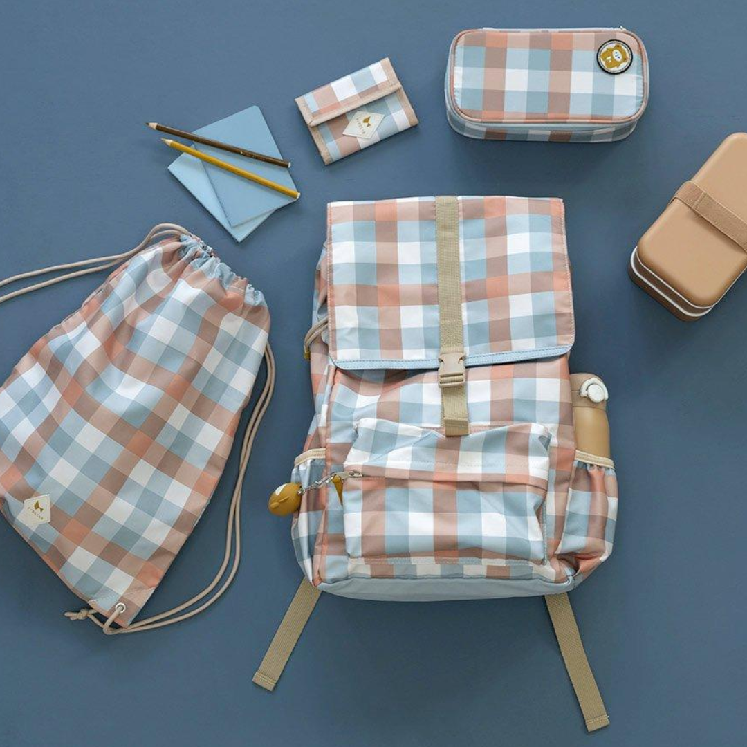 Carteira xadrez azul