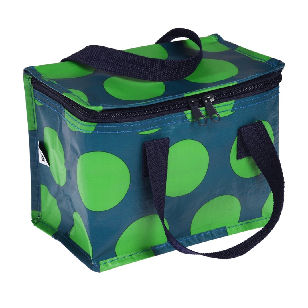 Lancheira térmica navy bolas verde