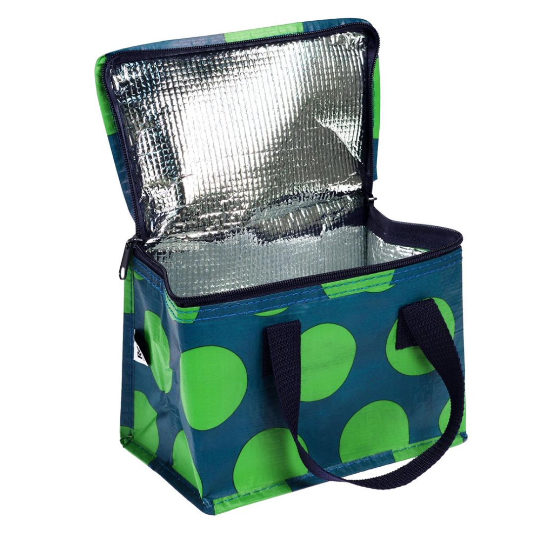 Lancheira térmica navy bolas verde