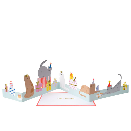 Cartão aniversário gatos