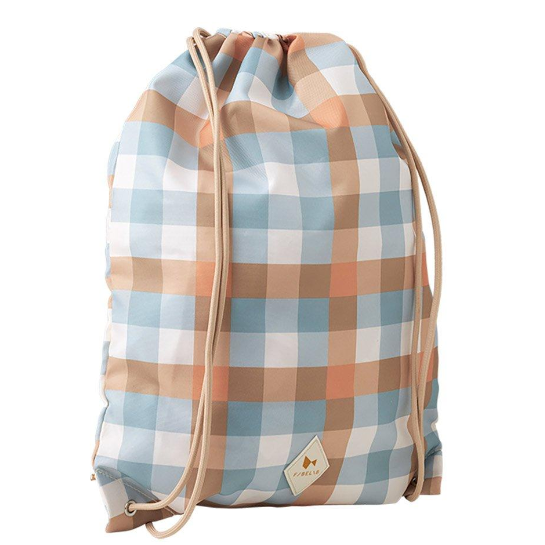 Mochila cordões xadrez
