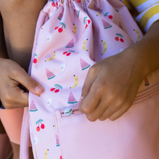 Mochila cordões frutas