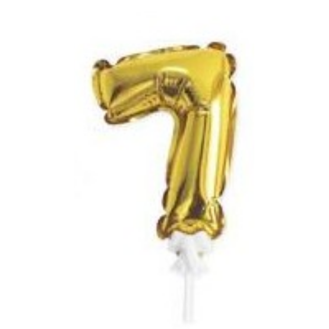 Topo de bolo balão foil nº dourado
