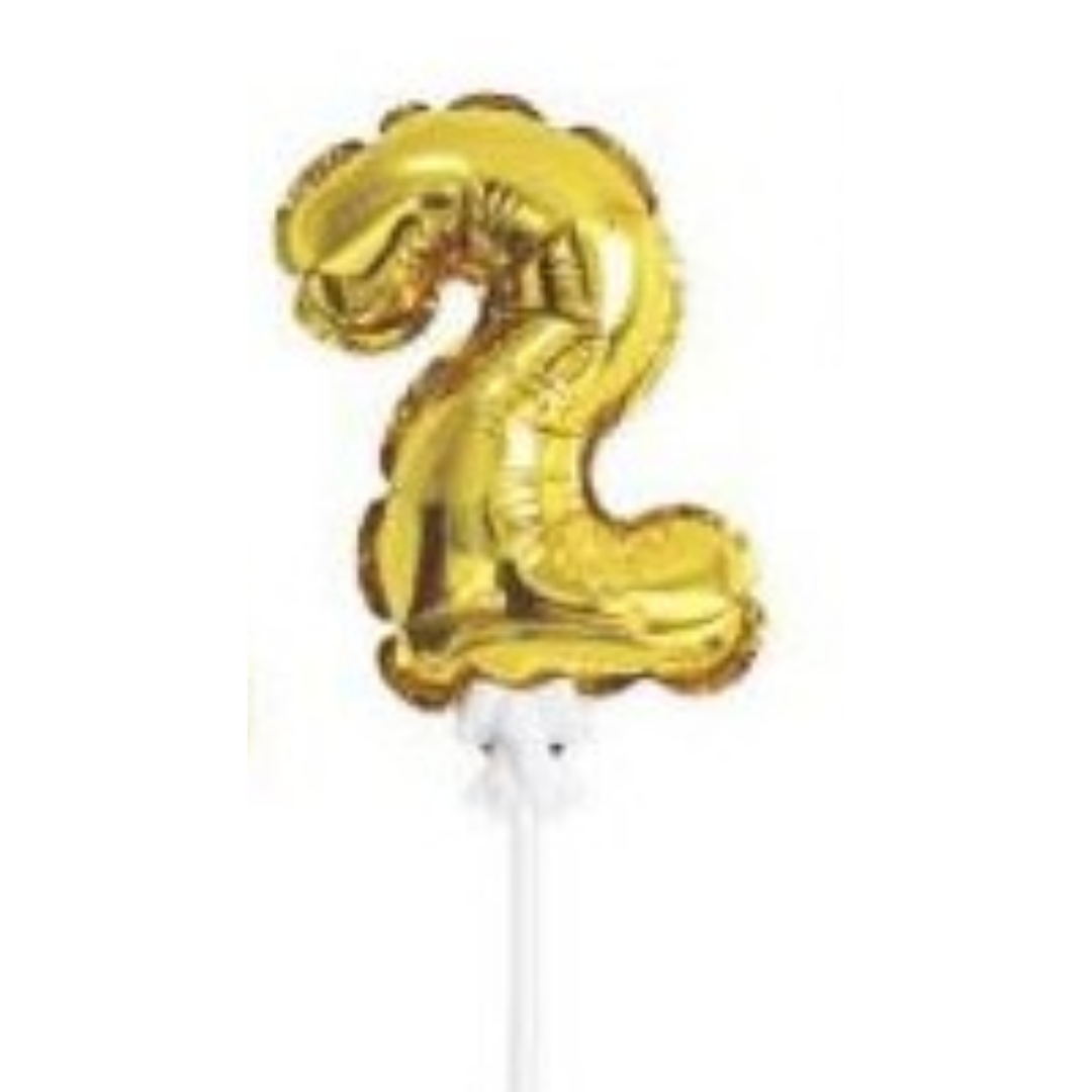 Topo de bolo balão foil nº dourado