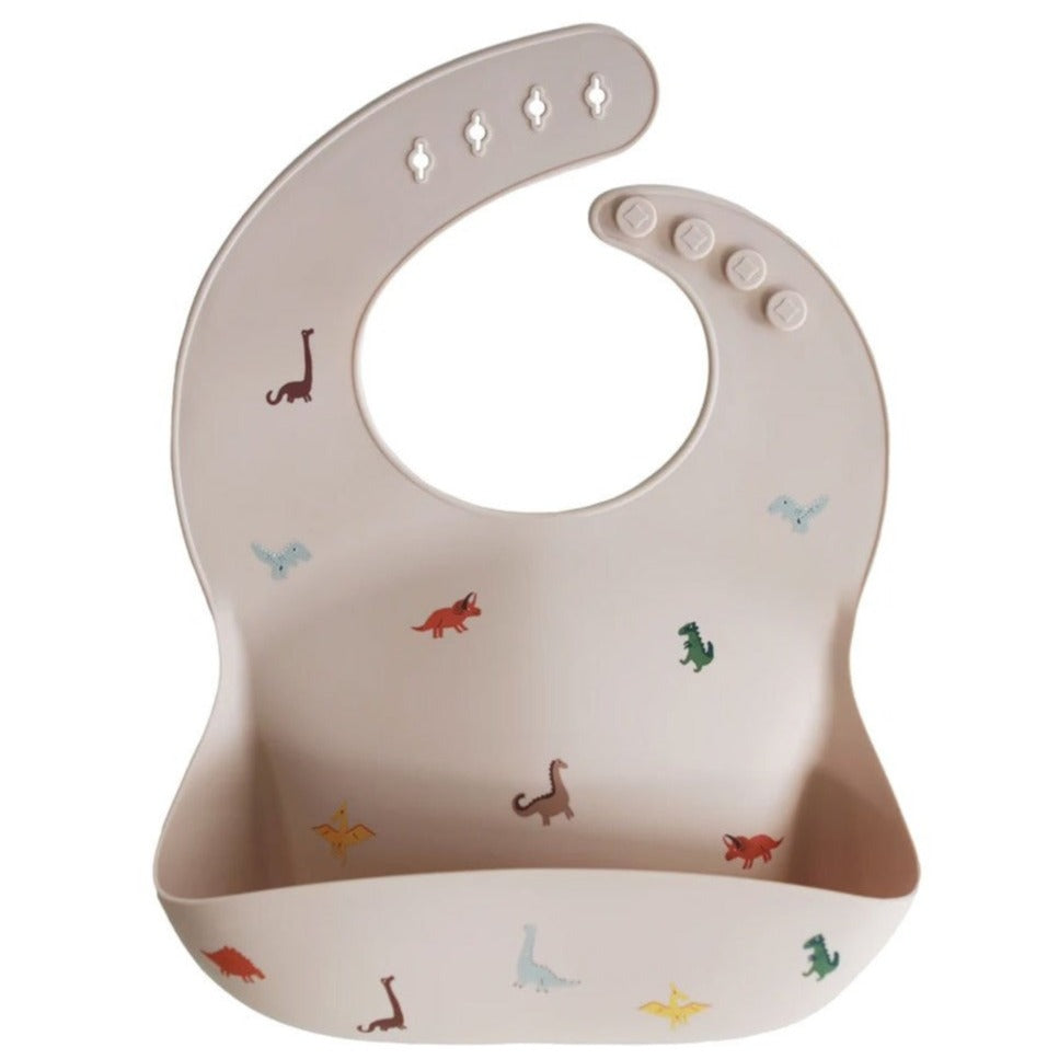 Babete silicone mushie - dinossauros
