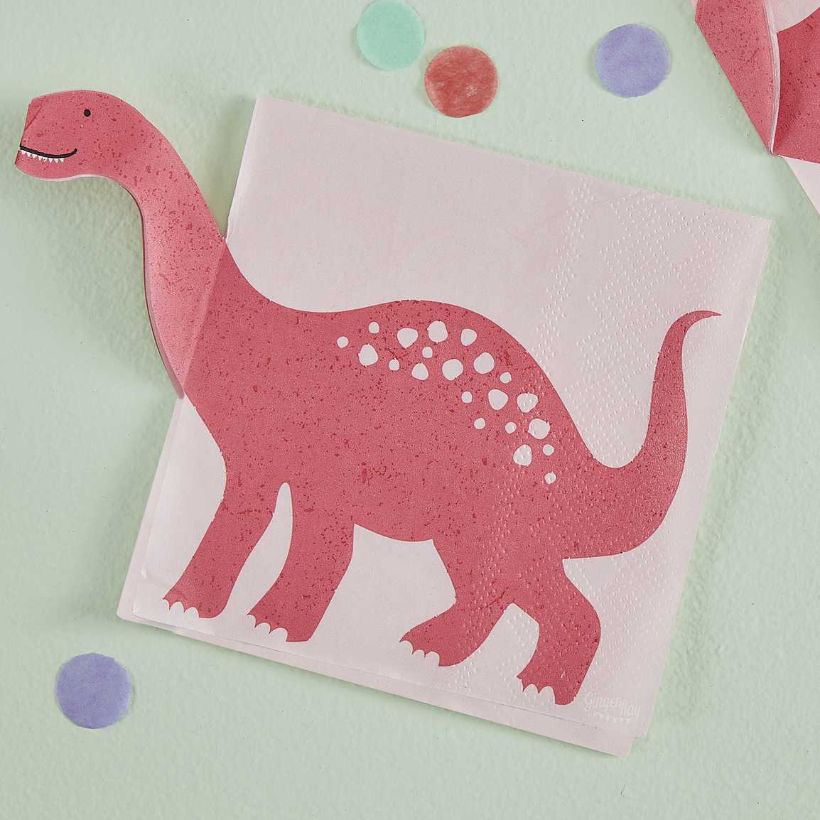 Guardanapos dinossauro rosa