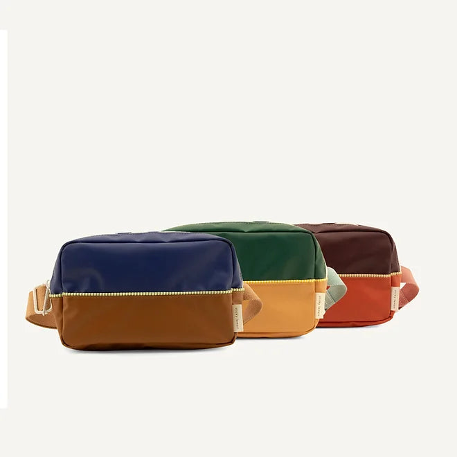 Bolsa cintura grande bordeaux/laranja
