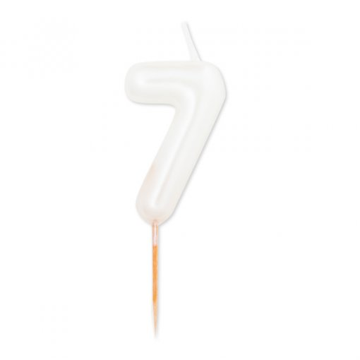Velas número branco pérola