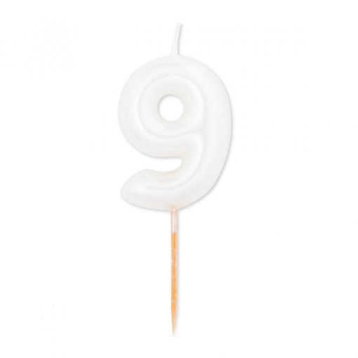Velas número branco pérola