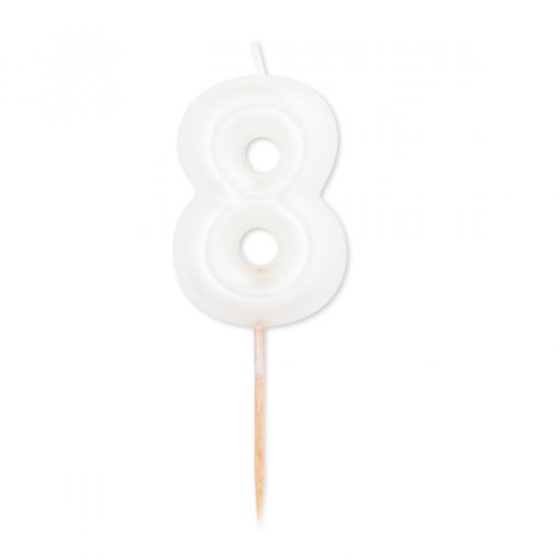 Velas número branco pérola