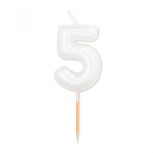 Velas número branco pérola