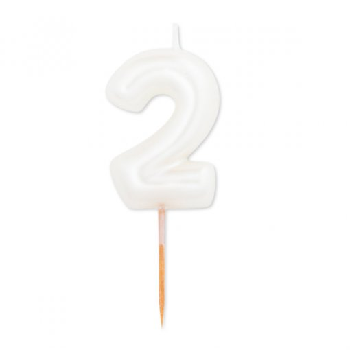 Velas número branco pérola
