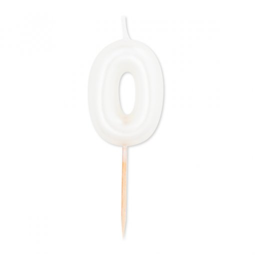 Velas número branco pérola