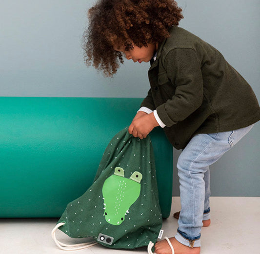 Mochila cordões trixie crocodilo