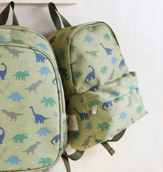 Mini mochila dinossauros verde