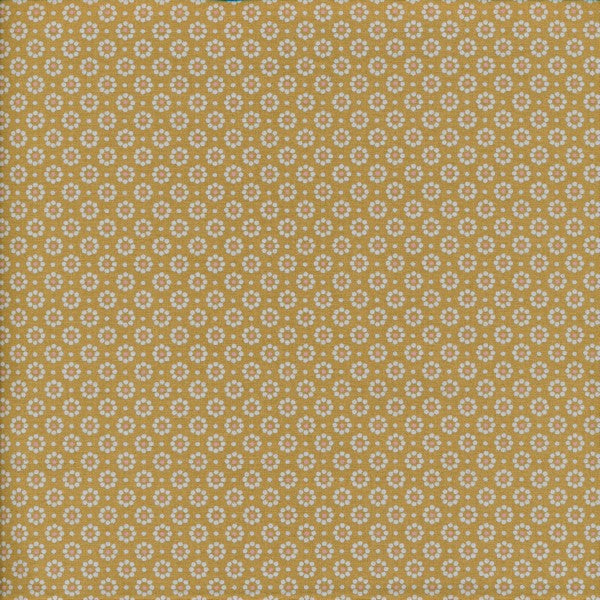 Tecido plastificado - belle fleur mostarda