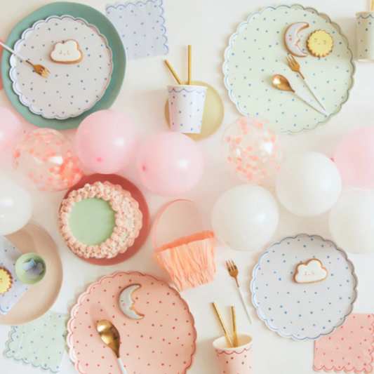 Pratos estrelas multicolor grandes