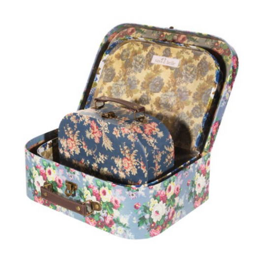 malinhas flores azul vintage conj. 3