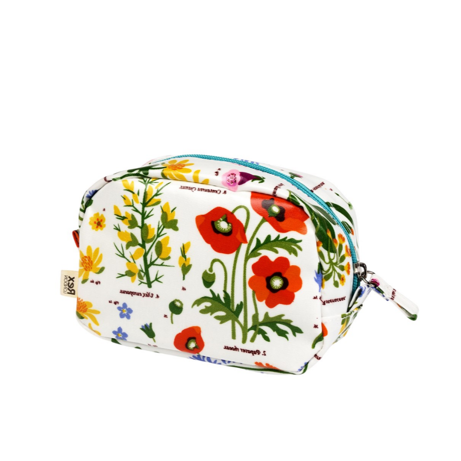 necessaire pequeno flores diversas