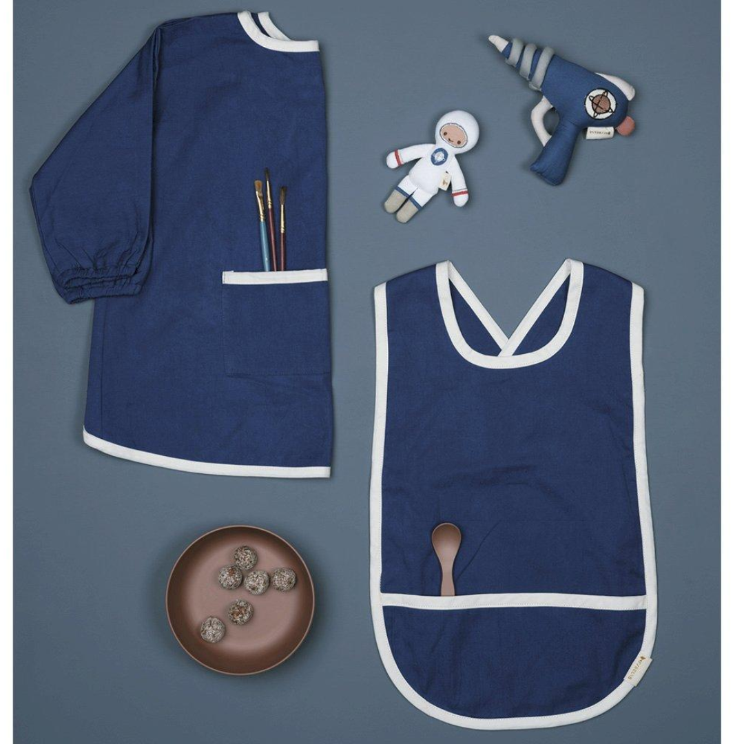 Babete mangas - azul escuro