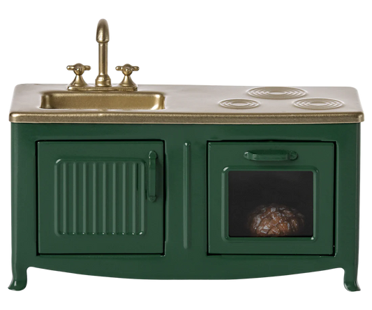 Cozinha pequena verde