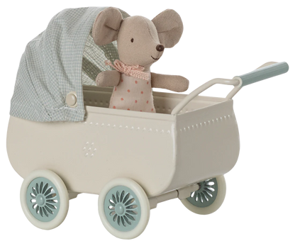 Carrinho de bebé com ratinho - Mint