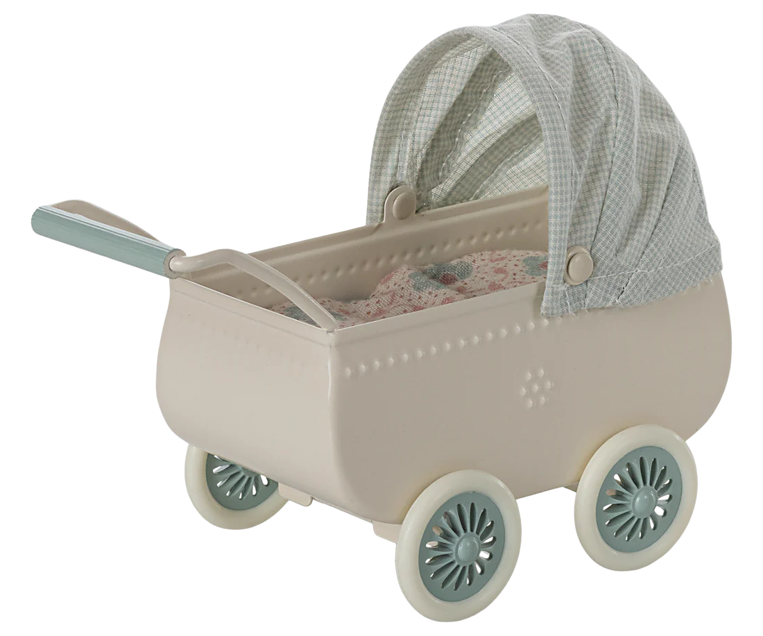 Carrinho de bebé com ratinho - Mint