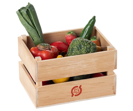 Legumes e frutas em miniatura