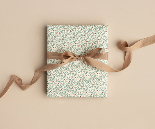 Papel de embrulho berry branches - Azul