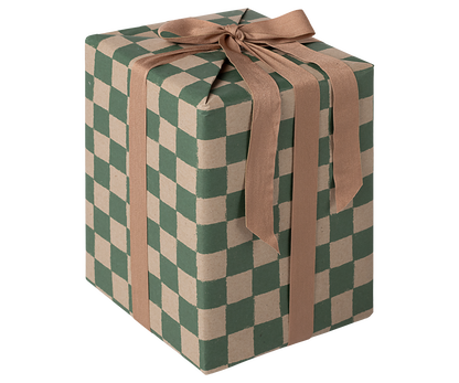 Papel de embrulho xadrez verde