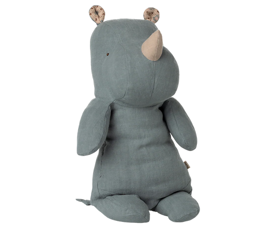 Safari Friends, Rinoceronte, Pequeno - Azul Dusty