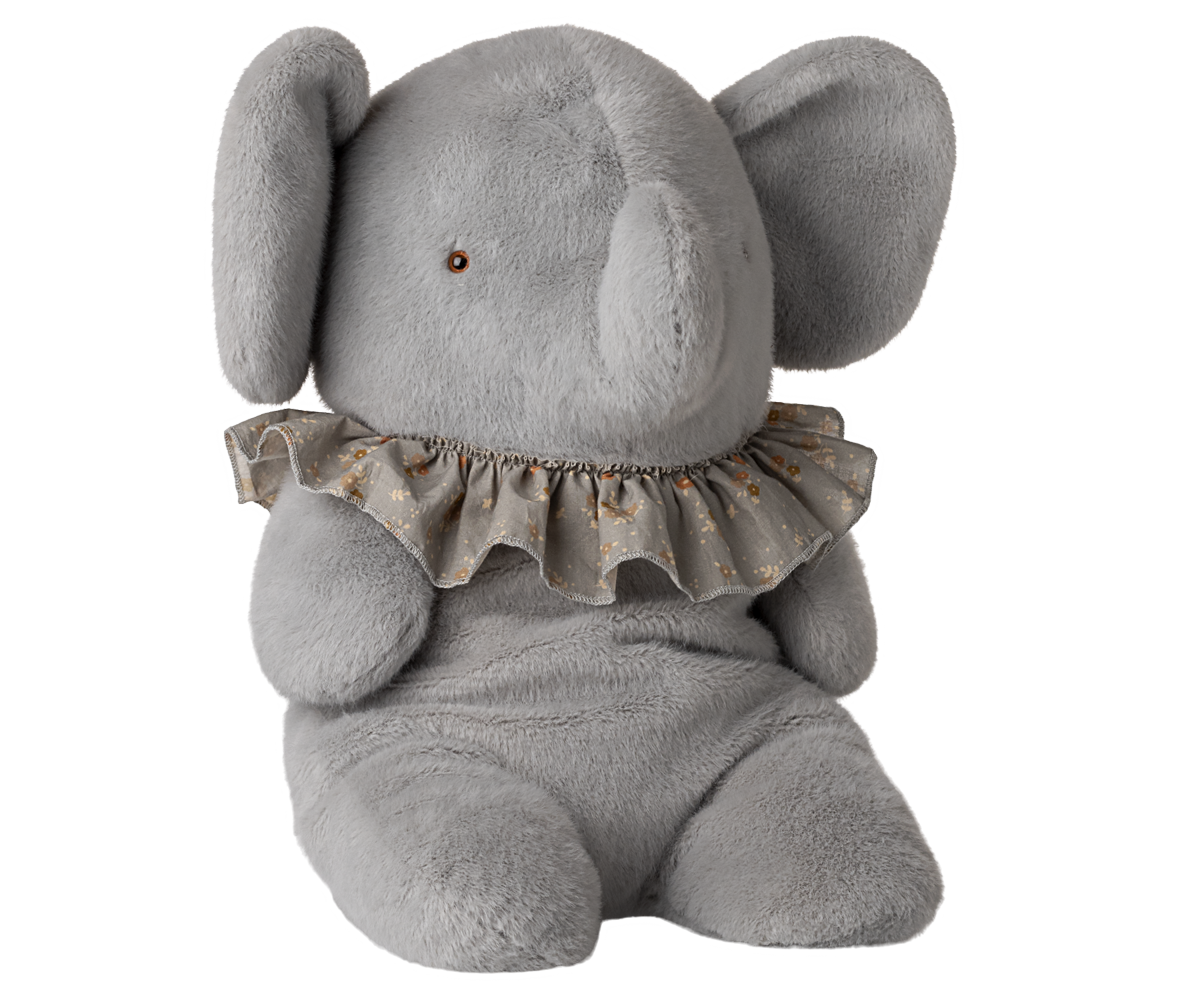 Elefante plush grande - azul/cinzento