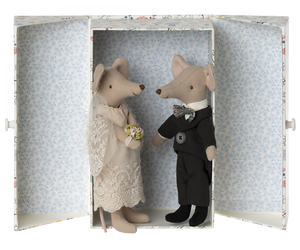 Ratinhos noivos na caixa