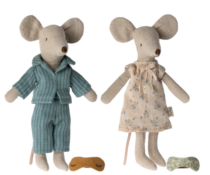 Ratinhos mãe e pai na caixa de charutos