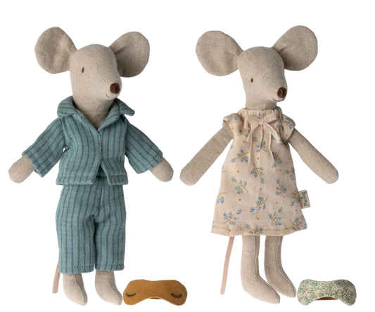 Ratinhos mãe e pai na caixa de charutos