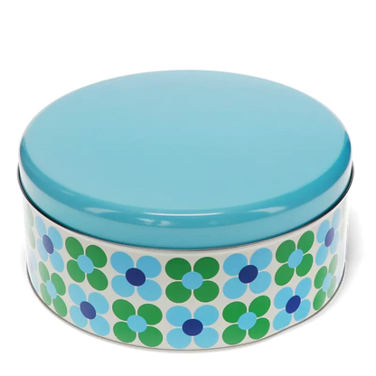 Caixa de lata blue and green daisy