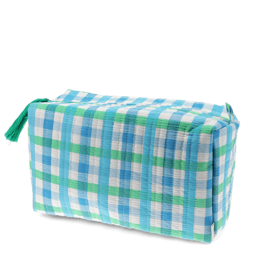 Necessaire grande xadrez azul