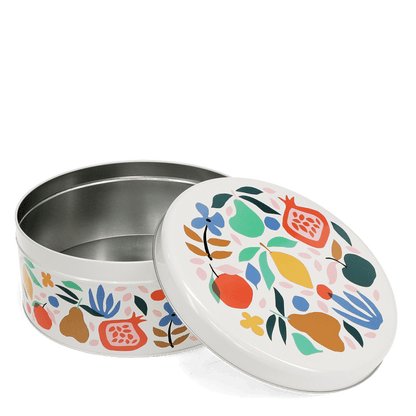 Caixa de lata frutas