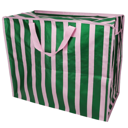 Saco jumbo - Riscas rosa e verde