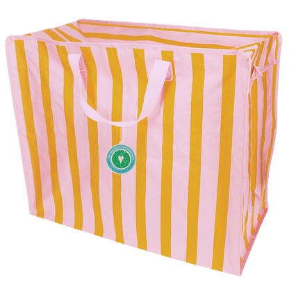 Saco jumbo - Riscas rosa e laranja