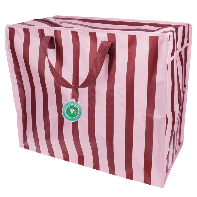 Saco jumbo - Riscas rosa e castanho