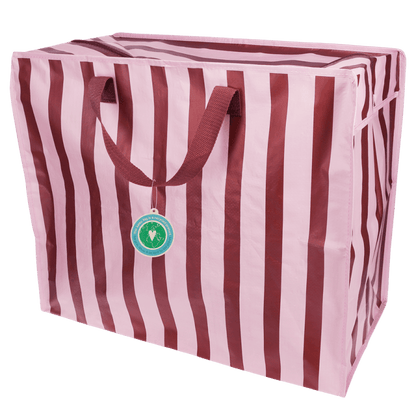Saco jumbo - Riscas rosa e castanho